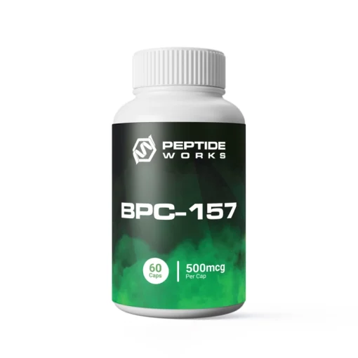 Buy BPC-157 Capsules 500mcg from Peptide Works (front label)